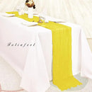 12 Pack Yellow Cheesecloth Table Runner 20 x 120 Inch Long Rustic Gauze Cheese Cloth Table Runner for Wedding 10FT Bridal Baby Shower Table Decorations Boho Fabric Sheer Birthday Party Table Decor by CozyNest Decor