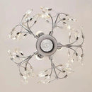 Ganeed 3-Light Branch Crystal Chandelier, Small Flush Mount Vintage Pendant Hanging Lighting, K9 Crystal Farmhouse Ceiling Light for Dining Room Bedroom Living Room Kitchen Hallway, Chrome Silvery by CozyNest Decor