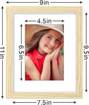 Vittanly 8x10 Picture Frames Set of 9, Shatter Resistant Plexiglass, Display 5x7 Pictures with Mat or 8x10 without Mat, Photo Frames for Wall or Tabletop, Engineered Wood, OAK by CozyNest Decor
