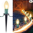 C9 Christmas Lights Outdoor, 25.7 Ft 20 Bulbs Christmas Pathway Lights, Waterproof Walkway Lights for Outside Driveway Sidewalk Outdoor Christmas Decorations Yard, Clear by GreenHaven Gardens