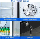 BODEGACOOLER Commercial Beverage Refrigerator Glass Door,18.1 Cu.Ft Commercial Display Merchandiser Fridge,Upright Display Bar Cooler with Soft LED Light,Adjustable Shelves,Aluminum Door,Black by CozyNest Decor