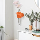 Orange Wall Sculptures, Hand Vases Home Decor, Wall Mount Art Sculpture, Unique Wall Art Statue, Funky Flower Vase Decorations, Modern Eclectic Hanging Decor,Glass Test Tube Vase (Orange) by CozyNest Decor