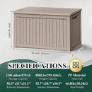 230 Gallon Outside Storage Box, Resin All Weather Storage Cabinet, Large Deck Box for Garden Tools, Patio Furniture, Sports Equipment, Light Brown by CozyNest Decor