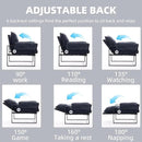 YISHENG Accent Chair with 6-Angle Adjustable Backrest, Chenille Fabric Living Room Chair Upholstered Lounge Chair, Modern Chair Cozy Reclining Chair for Reading Room, 1PC Dark Blue by CozyNest Decor
