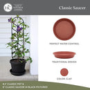 The HC Companies Flower Pot Saucers - Plastic Plant Saucer for Outdoors & Indoors - Traditional Design Plant Pot Trays for Water Drainage - Durable & Stylish Round Plant Tray (21-inch Clay) by GreenHaven Gardens