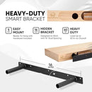 Homeforia Black Floating Shelves 24 inch, High End Solid Real Wood 24inch Bathroom Floating Shelf for Wall Mounted, Black Wooden 24in Floating Shelves, Heavy Duty Bracket, 24 X 6.5 X 1.75 in, Set of 3 by CozyNest Decor