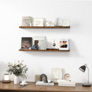 Picture Ledge Shelf, Wood Floating Shelves Set of 2, 36 inch Picture Ledge Shelves, Photo Ledge Nursery Book Shelves Wall Mounted for Living Room Kids' Room Bedroom, Color Brown by TinyTreasures Baby Boutique