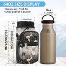 25/32/40/64oz Water Bottle Bag Holder Carrier-Insulated Crossbody Sling Case Sleeve with Strap & Pockets for Men Women Gym Cycling Travel Walking Hiking Camping by TinyTreasures Baby Boutique