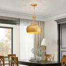 WUZUPS Chandelier Rustic Farmhouse Industrial Round Ceiling Pendant LED Light Fixture with Open Bottom Drum Shade, H 15.7" x W 13.4", Antique Gold by CozyNest Decor