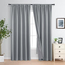 XWZO 100% Blackout Curtains with Tiebacks- Extra Wide Privacy Protection & Noise Blocking Window Draperies with Black Liner for Bedroom/Living Room, Rod Pocket, Grey, W70 x L84, Set of 2 by TinyTreasures Baby Boutique