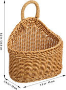 DECHOUS Small Wall Hanging Wicker Storage Basket - Plastic Woven Basket Kitchen Organizing Storage for Garlic Potato Onion Fruits - Home Pantry Wall Decor Housewarming, 9.3x7.5x4.7 Inch by GreenHaven Gardens