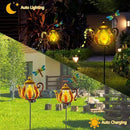 2 Pack Pathway Lights Solar Powered, Metal Solar Lights Outdoor Decorative Yard Ornaments Waterproof Landscape Lighting for Garden, Porch Decor - Yellow by GreenHaven Gardens