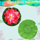 Artificial Lotus Flowers Water Lilies for Pond Pool, 10 Pcs Realistic Floating Foam Lotus Flowers with Lily Pads for Ponds, 4" and 6" Large Lifelike Water Lilies for Fountain Garden Pond Decoration by GreenHaven Gardens