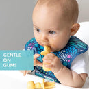 Bumkins Baby Utensils Set, Chewtensils Silicone Spoons for Dipping, Self-Feeding, Baby Led Weaning, Trainer Learning, First Stage Eating, Soft Practice Fork and Spoon, Babies 6 Months, Pineapple by TinyTreasures Baby Boutique