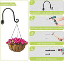 AJART Hanging Plant Hanger Outdoor: Bird Feeder Wall Hooks - 8 Inch Plant Bracket Hook for Hanging Flower Baskets 4 Pieces by GreenHaven Gardens