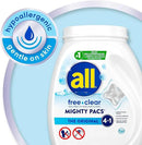 all free clear, Original, MIGHTY PACS Laundry Detergent Pacs for Sensitive Skin, Unscented and Hypoallergenic, 66 Count (Pack of 2) by CozyNest Decor