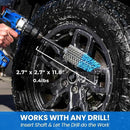 Long Reach Drill Brush Attachment, All Purpose for Car Tires, Wheels, Wheel Wells, Engine Bays, Exhaust Pipes, Running Boards, Hard to Reach Areas, with Heavy Duty Non-Scratch Nylon Bristles by GreenHaven Gardens