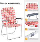 VINGLI Patio Lawn Webbed Folding Chairs Outdoor Beach Portable Camping Chair for Yard, Garden (2, Red, Oversized) by GreenHaven Gardens