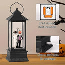 Halloween Snow Globes, Skull and Black Cat Scene Snow Globes, Glittering Lantern with Timer, Snow Globe Lantern USB or Battery Powered for Halloween Decor by CozyNest Decor