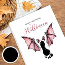 SHLINCO Baby's First Halloween Handprint Kit - Spooky Keepsake Gift with Bat Design, 7.8x9.8 Inch Canvas Photo Prop and Footprint Art for Desktop Decor, Halloween Baby Keepsake Gift by TinyTreasures Baby Boutique