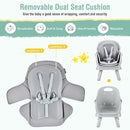 HONEY JOY 8 in 1 Baby High Chair, Convertible Highchair for Babies and Toddlers/Table and Chair Set/Building Block Table/Booster Seat/Stool/Toddler Chair with Safety Harness (Gray) by TinyTreasures Baby Boutique