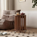 Stackable Stools Set of 4, Wooden Stool 18 Inch Stool Stackable Side Tables Nesting Table Sturdy and Durable, No Installation Required for End Table,Top Stackable Round Stools (Walnut Mobile) by CozyNest Decor