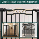 29.53"-33.85" Mornyray Auto-Close Baby Gate Extra Wide, Pressure Mounted Dog & Pet Gate for Stairs Doorways, No Drill Safety Barrier with Lace Design, Metal Child Proof Gate Indoor Outdoor, Black by TinyTreasures Baby Boutique