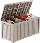 180 Gallon Outdoor Deck Box,Storage Lockable Waterproof Patio Furniture,Garden Tools,Cushions,Pool Accessories Outside Storage Resin Box(Grey) by CozyNest Decor