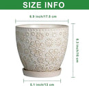 6.9 Inch Plant Pot with Drainage Hole and Saucer Ceramic Planter for Indoor Plant Flower Pot for Orchid Succulents Plants White