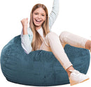 Classic Bean Bag Chair, with Faux Rabbit Fur Cover for Teens and Kids, Memory Foam Bean Bag Chairs, Ultra Soft Faux Fur Fabric, 2.5 feet Round Fluffy Bean Bag Sofa by TinyTreasures Baby Boutique