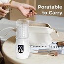 Portable Cordless Baby Bottle Warmer for Travel, Rechargeable with 8 Adapters & 1 Milk Powder Container, Safe Material, Fast Heating, Compatible with Major Brands,White by TinyTreasures Baby Boutique