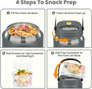 2-in-1 Insulated Food Jar & Snack Container - 15oz Kids Soup Thermos for Hot Food with Handle and Spoon, Leak Proof Reusable Toddler Snack Box, Perfect for School & Travel, Grey by TinyTreasures Baby Boutique