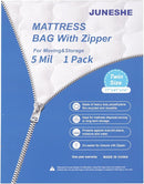 Twin Mattress Bag for Moving and Storage Cover -5 Mil Zipper Plastic Waterproof Mattress Storage Bag,77x41x14 inches,1 Pack by TinyTreasures Baby Boutique
