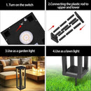 Solar Patio Floor Lamp Outdoor, 4 Pack Solar Landscape Path Lights with 3 Light Modes, Garden Decorations Waterproof 12H Endurance Cordless Landscaping for Porch Lawn Yard Backyard (Black) by GreenHaven Gardens