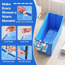 Collapsible Baby Bathtub Foldable Bathtub for Toddler Portable Large Foldable Bath Tub Bathtub for Kids Petite with Thermometer and Storage Basket (Blue) by TinyTreasures Baby Boutique