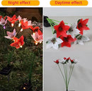 Solar Garden Lights, 2 Pack New Upgraded Solar Swaying Lights with 12 Flowers Solar Lights for Outside Garden Yard Decor Outdoor Waterproof, Gardening Birthday Gifts for Women Mom Grandma, White & Red by GreenHaven Gardens