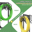 Garden Water Hose Holder Holds 2 * 150Ft Hoses, Heavy-Duty Metal Freestanding Hose Holder with 4 Spikes, Rustproof Garden Hose Reels Hose Hanger Storage for Outside, Yard, Lawn, Farm, Black by GreenHaven Gardens