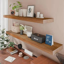 IAE Walnut Floating Wall Shelves 55 inch, Bathroom Shelves Wall Mounted,Invisible Shelves Floating Kitchen Shelves,Wooden Wall Shelves with Brackets for Living Room Wall Mounted,Easy Install,Set of 2 by CozyNest Decor