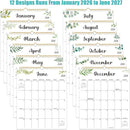 Wall Calendar 2026-2027, 18 Month Calendar from January 2026 to June 2027 14.5" x 11.8" Large Desk Calendar with Twin-Wire Binding for Home Office Planning Personal Organisers, Green Leaf by TinyTreasures Baby Boutique