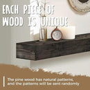 60x8x3 Fireplace Mantel - Handcrafted Hollow Rustic Solid Wood Wall Mounted Floating Shelf with Invisible Heavy Duty Wood Bracket (Weathered Black) by CozyNest Decor