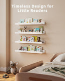 Nursery Book Shelves, 4-Pack White Floating Shelves for Wall Kids, Scalloped Shelves, Wall Book Shelves for Bedroom Kids, Toddler Room, Baby Room, Nursery Decor by TinyTreasures Baby Boutique