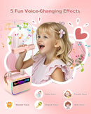 Kids Karaoke Machine for Girls, Kids Toys Gifts for Age 3-12+, Portable Bluetooth Speaker with 2 Wireless Microphones, Toddler Singing Karaoke for Birthday, Family, Home Party (Pink) by TinyTreasures Baby Boutique
