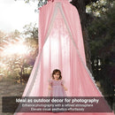 Princess Bed Canopy Mosquito Net for Kids Baby Crib, Round Dome Kids Indoor Outdoor Castle Play Tent Hanging House Decoration Reading Nook Cotton Canvas,Pink by TinyTreasures Baby Boutique