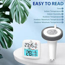 Nuovoware Digital Floating Pool Thermometer, Wireless Pool Thermometer with Easy Read Screen Display, Remote Water Thermometer IPX8 Waterproof for Swimming Pool, Fish Tank, Hot Tub by GreenHaven Gardens