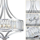 Modern Chrome Crystal Chandelier, 20 Inch Large Ceiling Pendant Light Fixture with 50'' Adjustable Hanging Chain, 5-Light Farmhouse Chandelier for Dining Room, Living Room, Bedroom, Entryway by CozyNest Decor