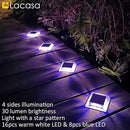 Lacasa Outdoor Solar Light, 4 Pack 30LM IP68 Waterproof Solar Garden Light Auto On/Off Solar Lighting for Pathways Paths, Mixed Colours (Warm White + Blue Light) by GreenHaven Gardens