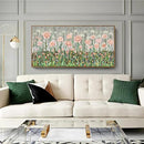 amatop Framed Large Floral Wall Art Modern Botanical Canvas Print Flower Field Wall Decor Abstract Landscape Picture Blooming Flower Forest Pink Green Artwork for Living Room Bedroom Office 48x24 in by CozyNest Decor