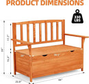AVAWING Outdoor Storage Bench, Wooden Garden Bench Weatherproof, Patio Benches for Outside, 2-Seat Front Porch Bench, Park Bench for Deck, Lawn, Backyard(Natural) by CozyNest Decor