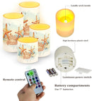 Flameless LED Candles Electric Candles with Remote Timer Control Color Changing Long Lasting Tealights Fake Candles Set of 4, Beach Themed Home Decoration, Starfish Hello Summer