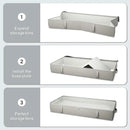 2-Pack Under Bed Storage Containers, 8 Inches Tall Underbed Clothes Storage Organizer Bin with Sturdy Sidewalls/Bottom, Under the Bed Storage Bags 2 Storage Bins, Light Grey by CozyNest Decor